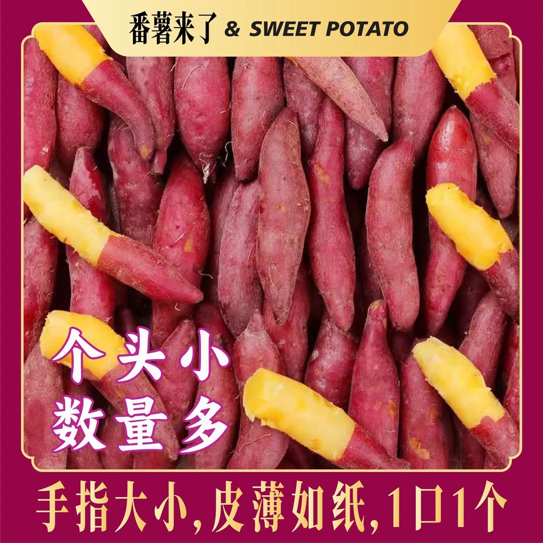 【手指薯】正宗板栗红薯小红薯天目山小香薯番薯糯甜3斤沙地红蜜薯