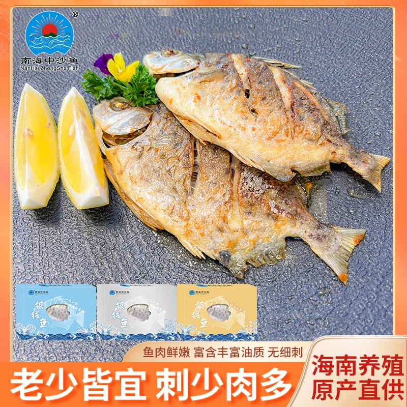 南海银钱鱼原味/盐鲜/海南椰香风味海水鱼（2条装/盒）280g*3盒
