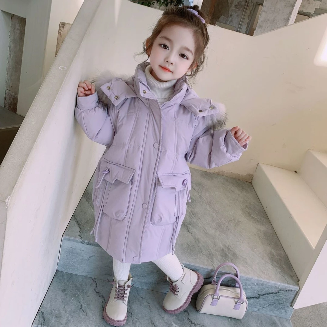 羽绒服2023新款爆款儿童中长款洋气季女士女款童袄宝宝加厚