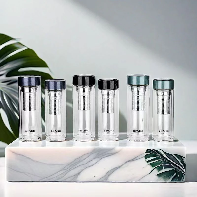 施密特玻璃杯7015超长焖泡茶仓 细腻珠光杯盖蓝黑青绿300ml350ml