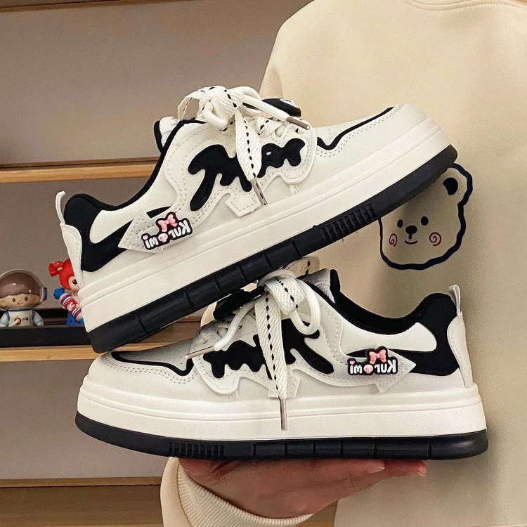 日系库洛米厚底小白鞋子女2023新款爆款百搭ins休闲运动港风板鞋