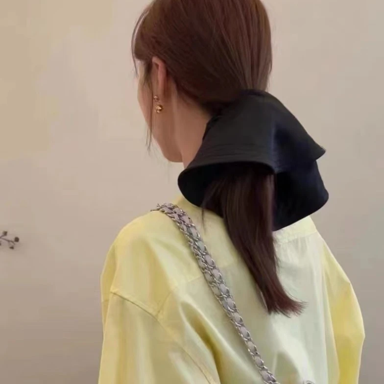 妍媛新款高级感超大氛围感法式复古气质公主落难发圈大肠发饰缎面