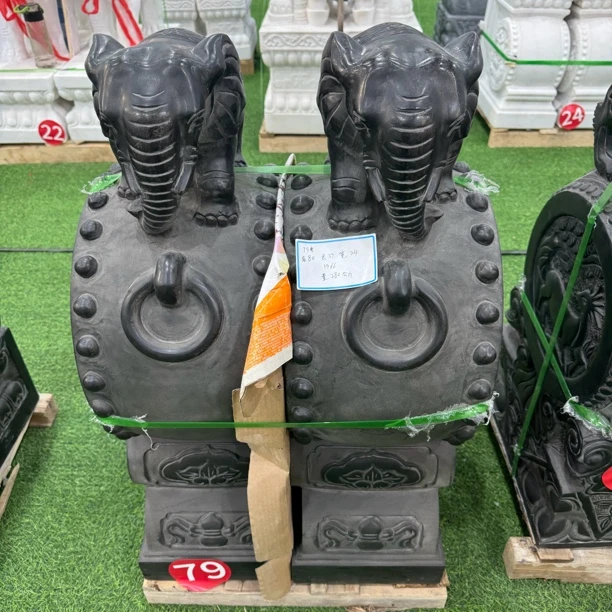 门当墩石鼓仿古石雕青石抱鼓石麒麟貔貅石狮子门鼓门口摆件