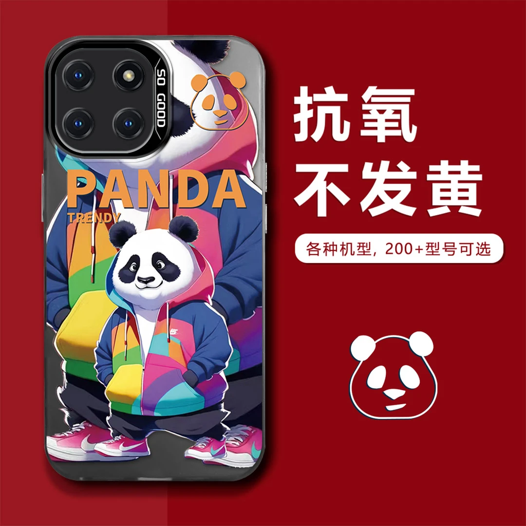 小米14新年潮流熊猫创意高级感电镀壳潮牌个性防摔手机壳