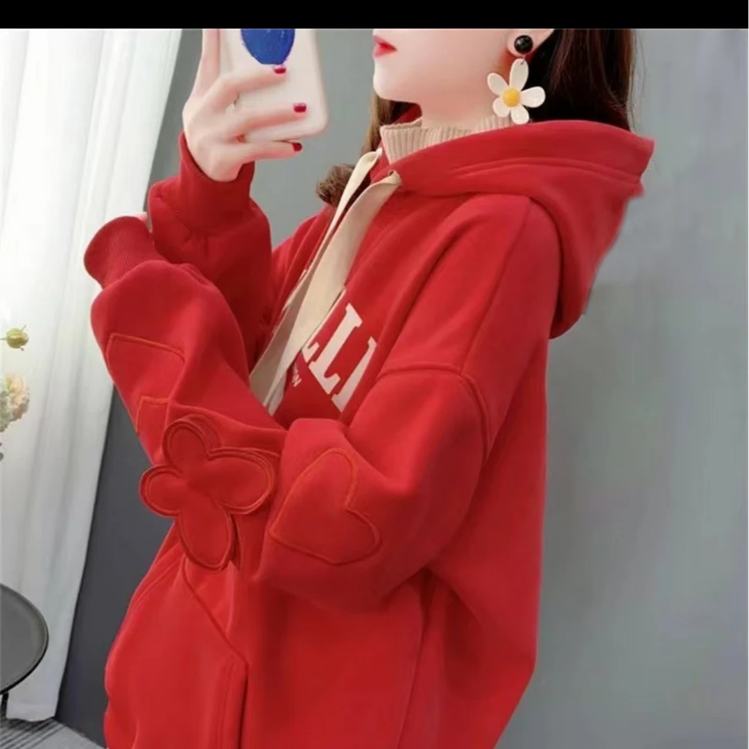 歌如虹品牌  时尚潮流均码加绒卫衣（335）