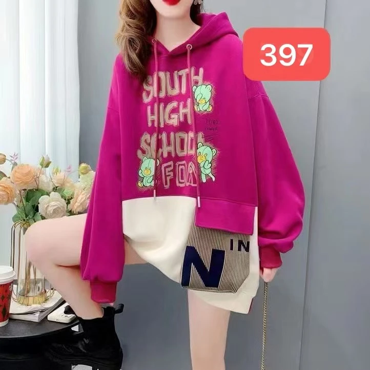 歌如虹品牌  时尚潮流均码加绒卫衣（397）