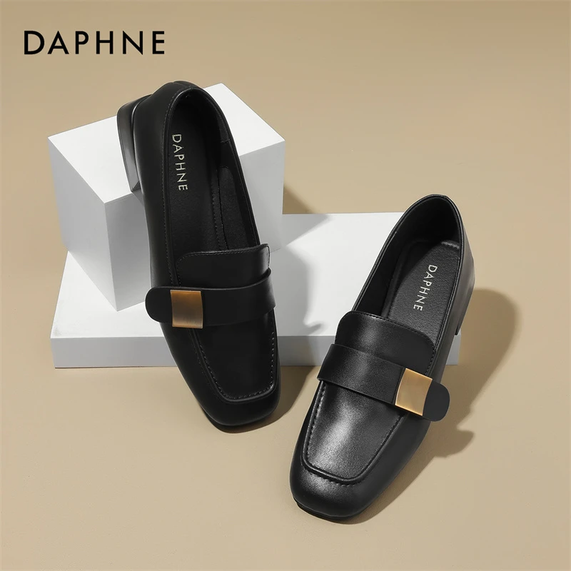 达芙妮真皮单鞋高端大气上档次女鞋女士真皮皮鞋爆款网红品牌女鞋