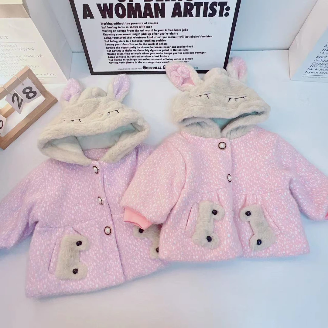 【自营｜卡通设计 加绒加厚 】女童冬款加厚棉服外套241022007