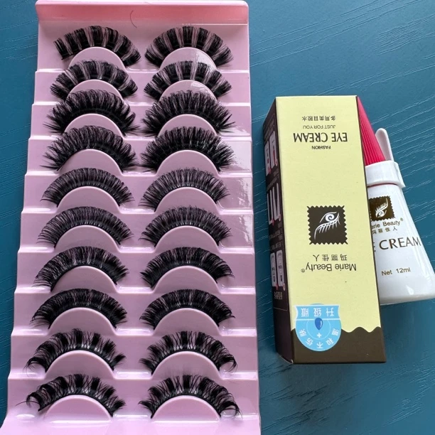 （拍送睫毛胶）欧美浓密大眼款10对装俄罗斯卷假睫毛可重复