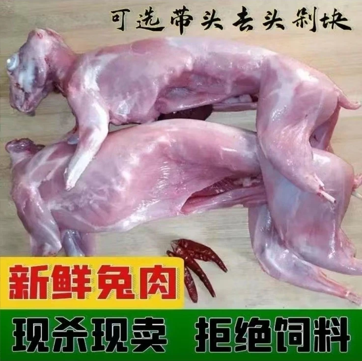新鲜农家兔肉整只现杀兔子冷冻真空厂家直销批发整箱包邮