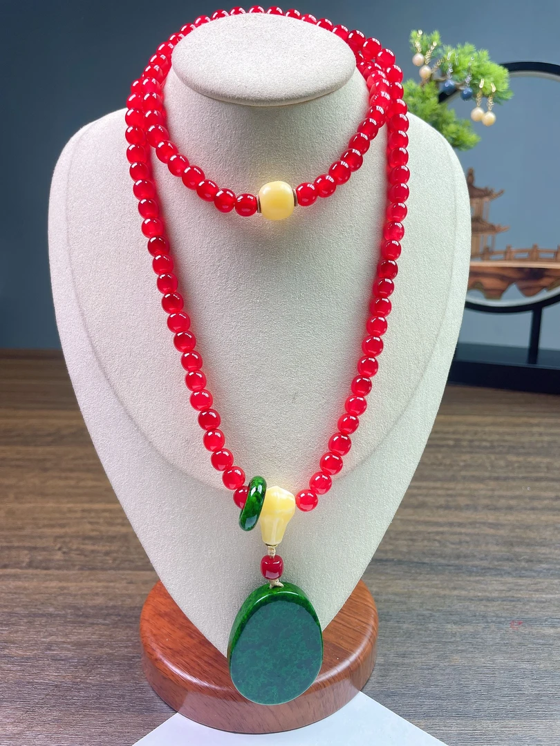 PP 8mm圆珠 配秋秋水滴 毛衣链 Q37