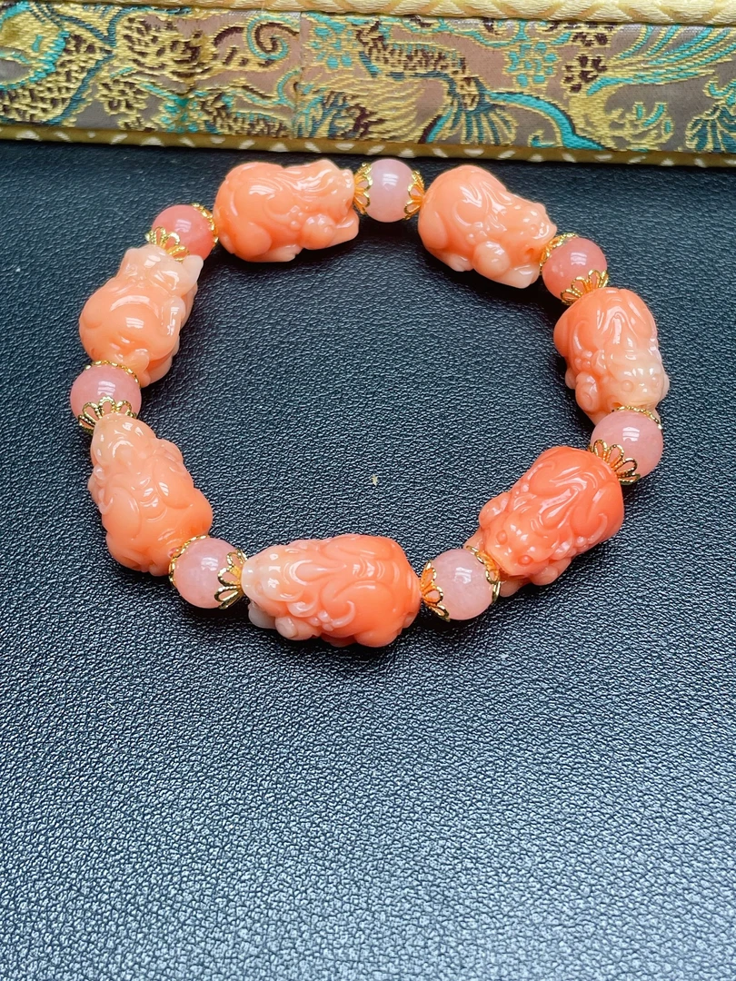 凤凰粉色貔貅精美DIY手链Q1019