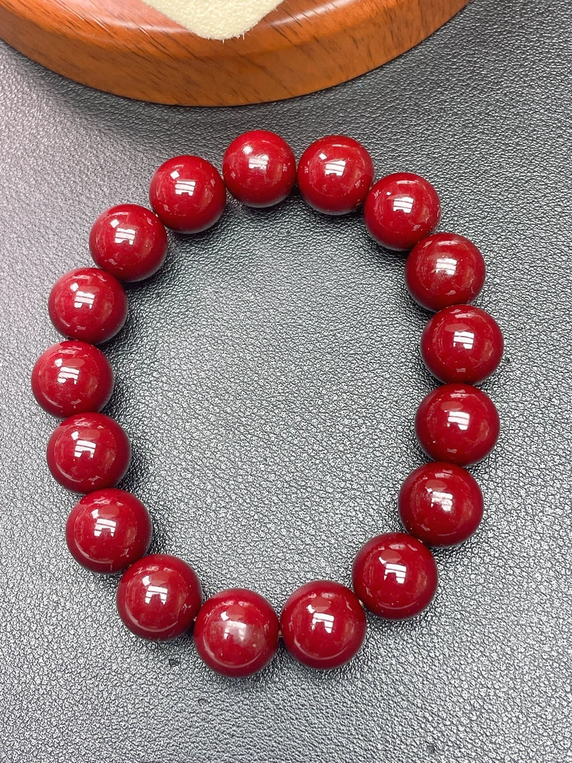 牛血色12mm圆珠DIY手链Q672