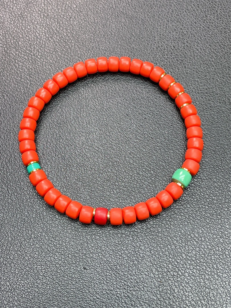 红色5×4mm老型直切DIY手链Q81