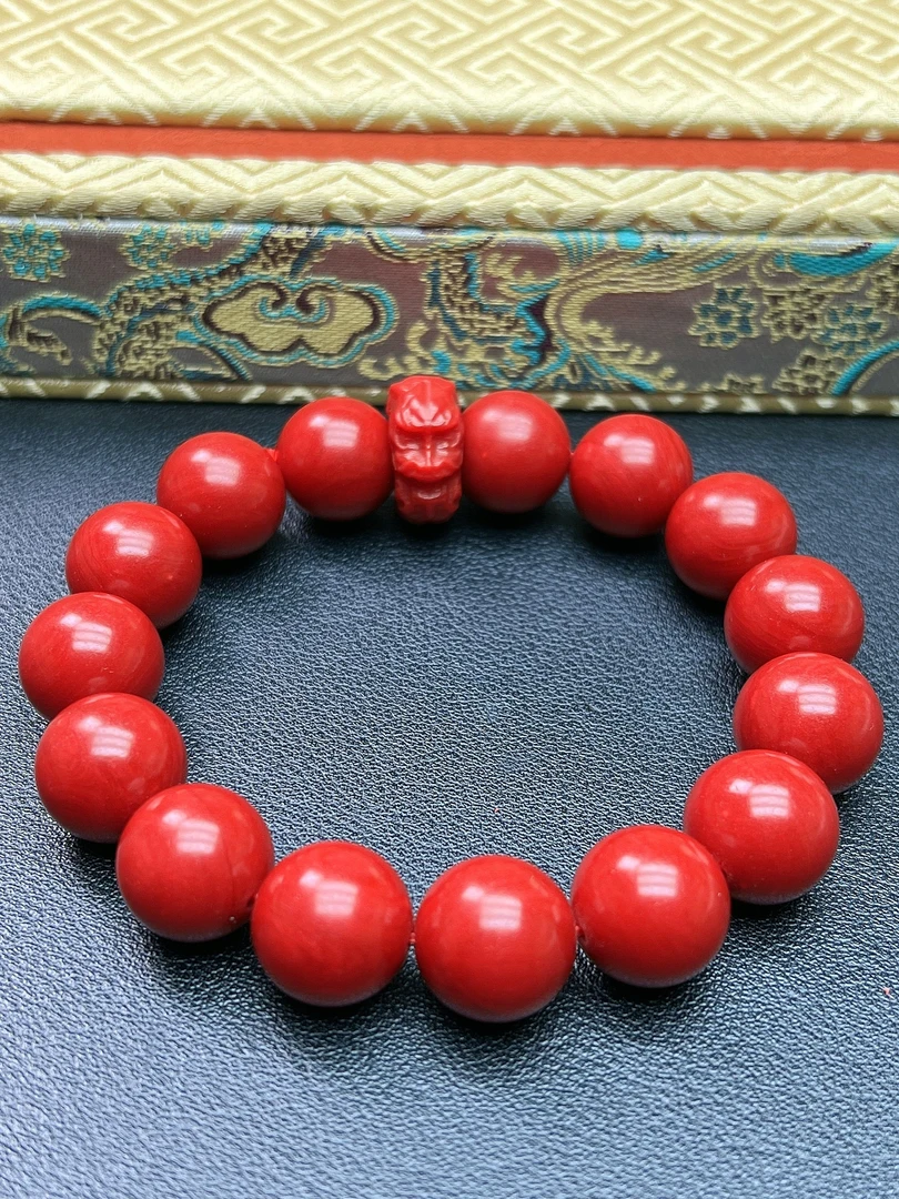 红色14mm DIY圆珠手链Q777