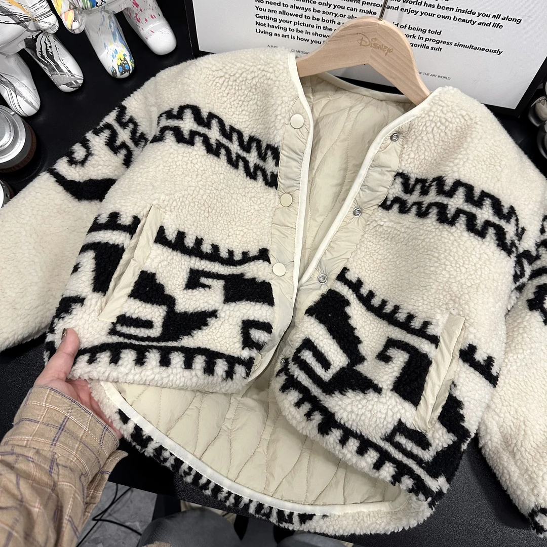 男女童装外套加绒两面穿加厚棉衣毛绒连帽宝宝棉服韩版儿童棉袄