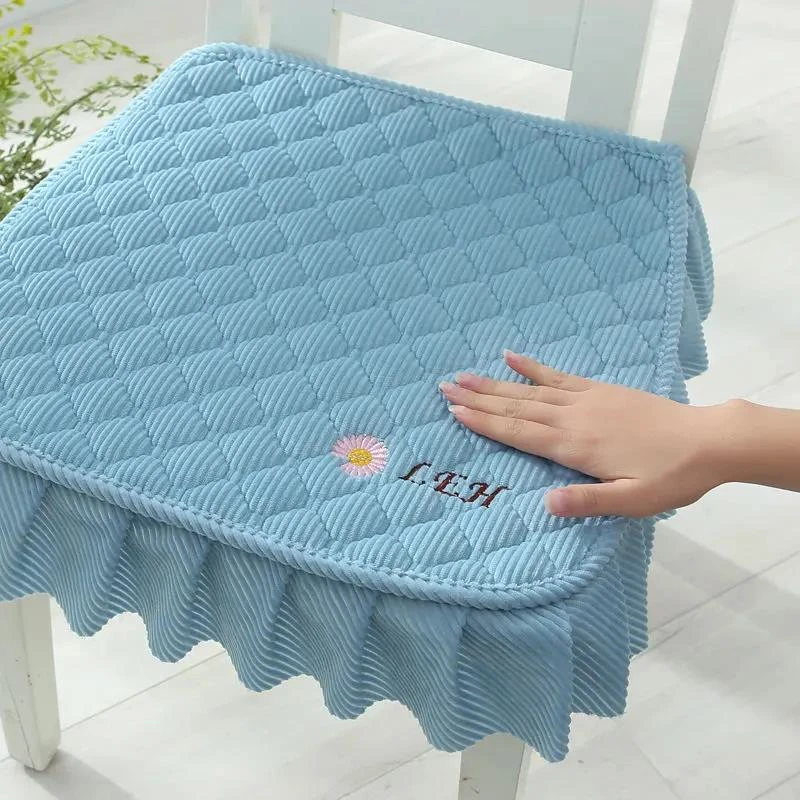 家用餐椅坐垫四季通用毛绒椅子坐垫加厚餐椅垫条绒椅垫