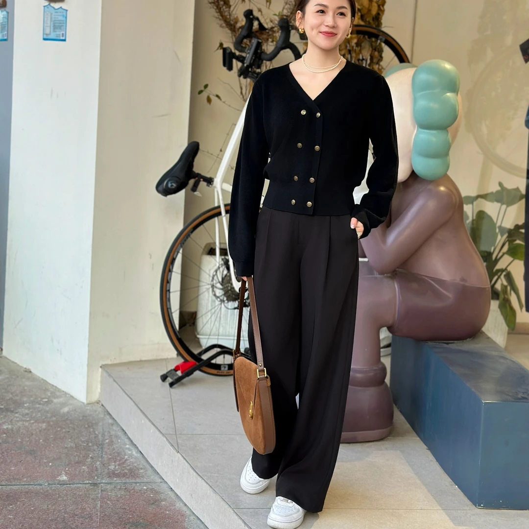 黑色瘦版阔腿裤女春秋高腰遮跨显瘦高腰西装裤拖地百搭休闲时尚