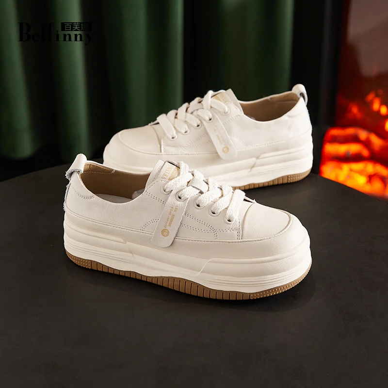 Beffinny/百芙娜双12狂欢价 2023-11真皮小白鞋女2023休闲板鞋