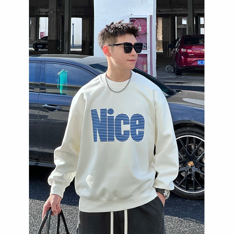 【时尚起易】 2023秋季新款潮流字母圆领卫衣休闲舒适宽松个性上衣