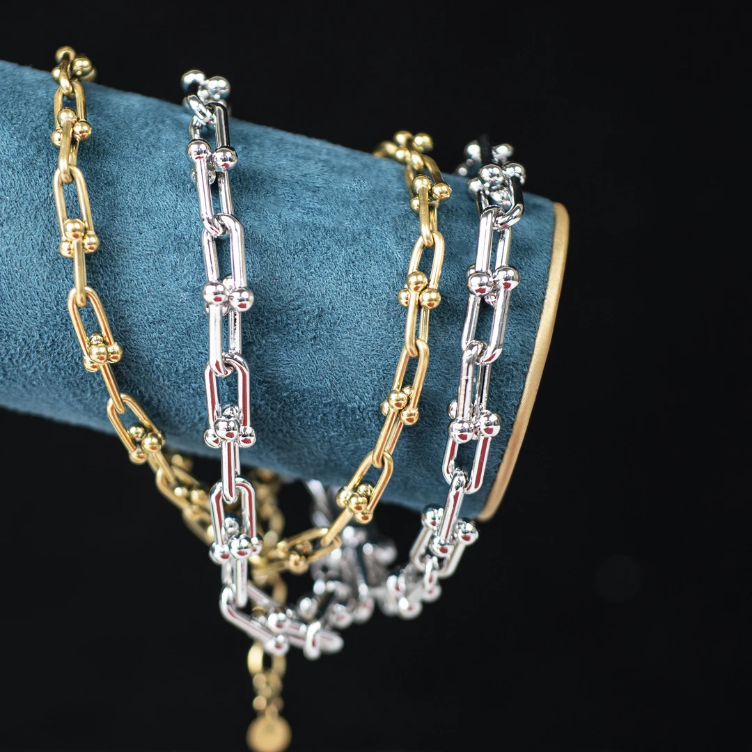 铜合金项链 XL1255款 欧美经典百搭环环相扣简约项链