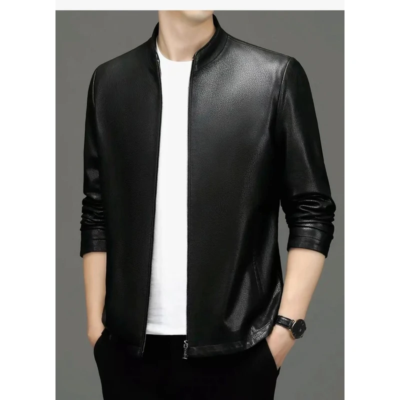 【海宁诚尚男装】春秋新款男士立领翻领商务时尚夹克