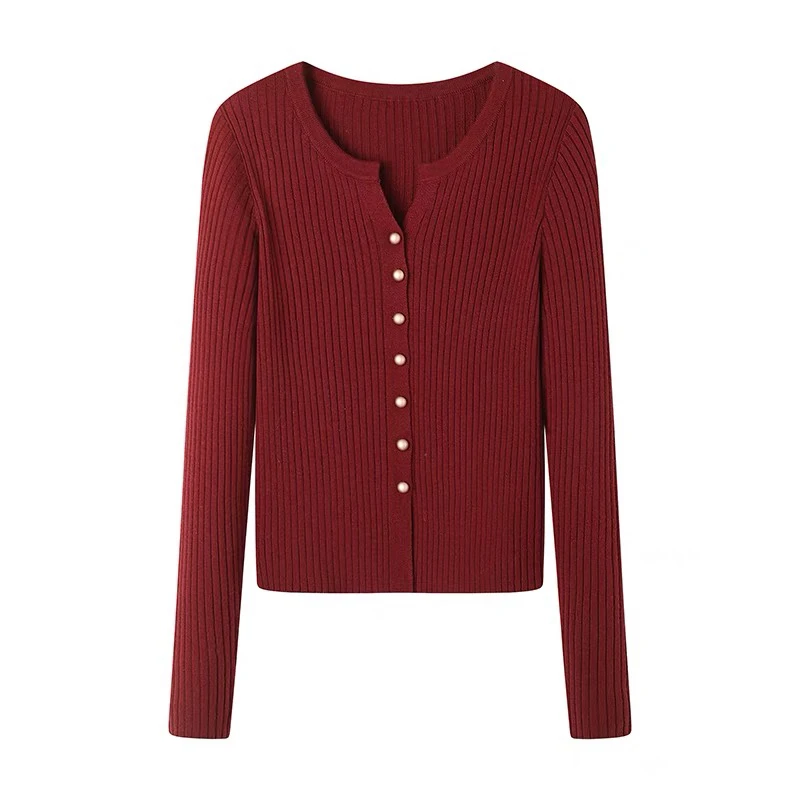 2024秋季新款V领毛衣安哥拉红，米色显瘦百搭