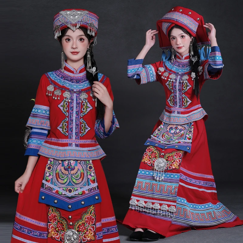 三月三广西壮族女成人舞蹈服少数民族苗族土家族活动演出旅拍服装