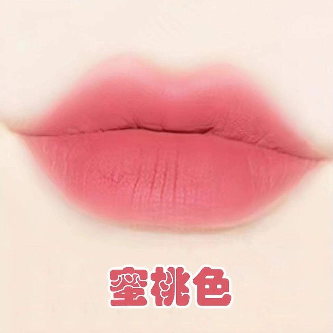 温柔显白蜜桃豆沙色桃粉色唇釉不易掉色淡粉口红哑光持久保湿甜美
