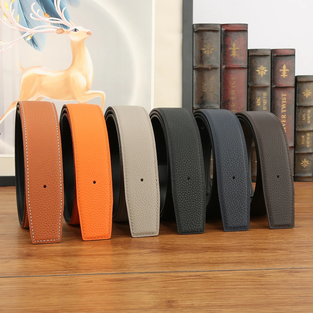 【单带身】无扣 精选男士皮带真牛皮带身商务适用3.8cm男士挂扣针扣