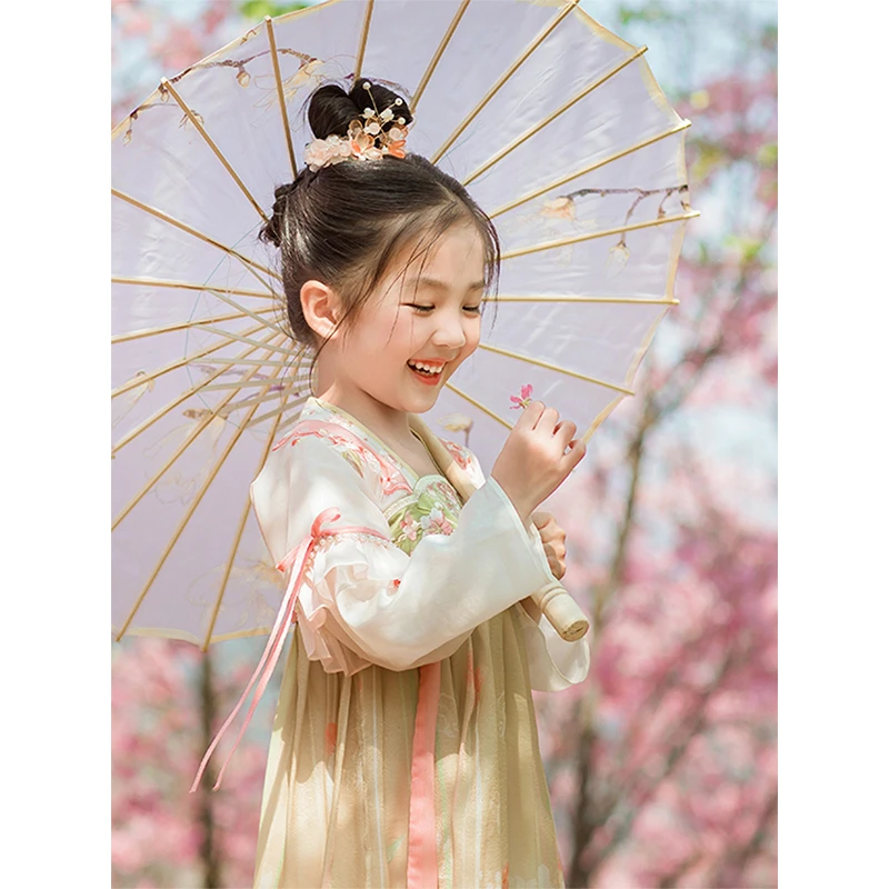 【桃红柳绿】女童汉服春季新款女宝中国风超仙改良襦裙儿童古装裙子