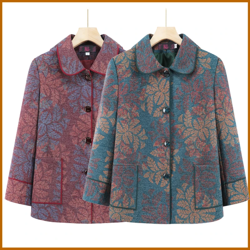 中老年人春秋装外套奶奶洋气上衣妈妈装春秋装老太太宽松衣服