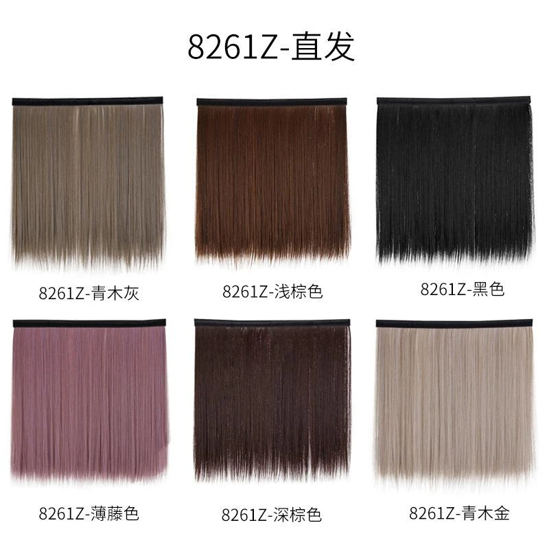 假发片可粘帽子魔术贴长直发渐变挑染可拆卸帽子专用替换假发片女