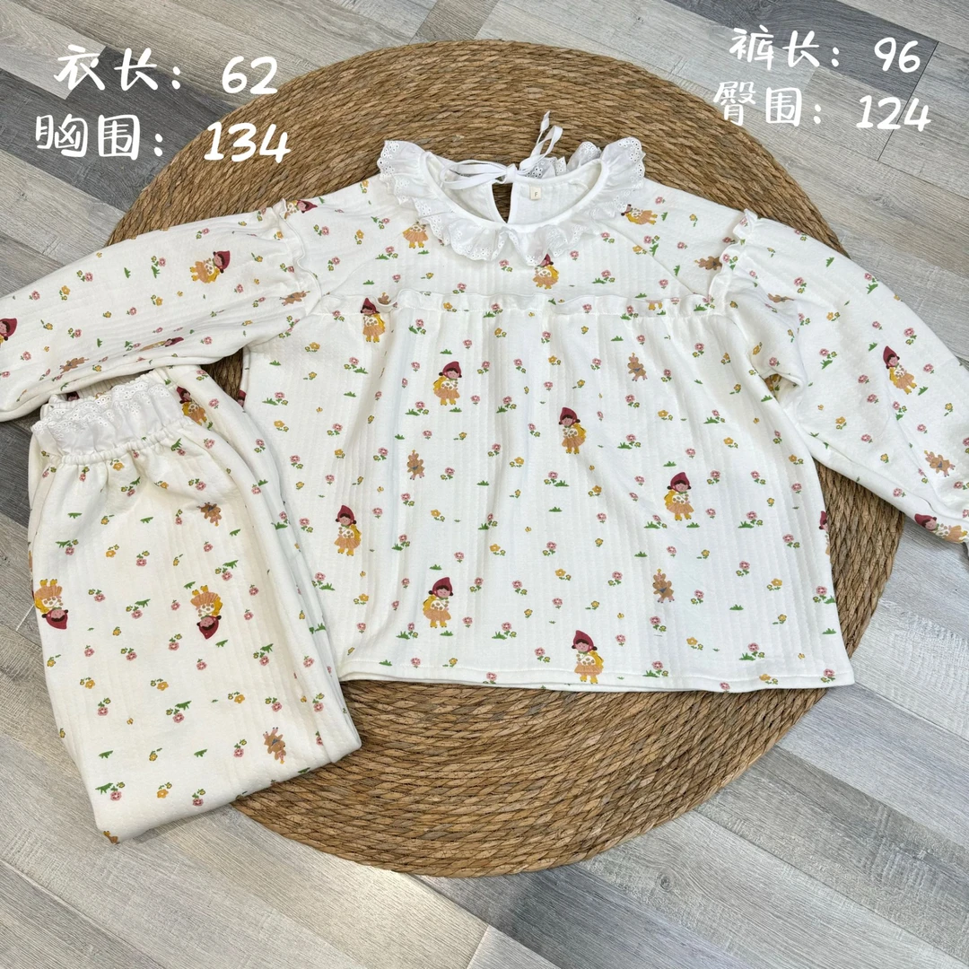 花小花自制小红帽碎花印花家居服