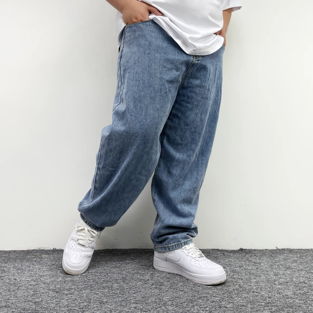 大仙仙儿2024大码男装休闲宽松ins牛仔裤男胖子加大直筒潮流裤子