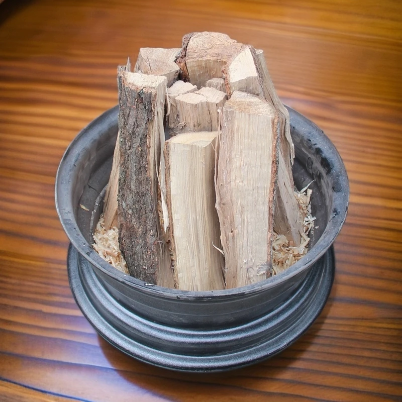 青冈木手劈柴杂木干柴烧烤户外露营柴火