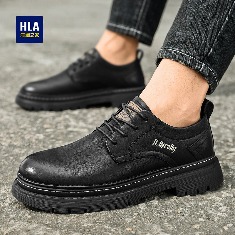 HLA/海澜之家男鞋低帮软底工装鞋春季新款男士休闲皮鞋时尚百搭男