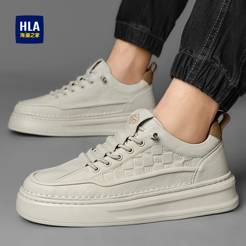 HLA/海澜之家正品男鞋男士秋冬爆款百搭软底耐磨小白潮鞋休闲板鞋