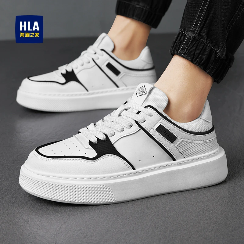 HLA/海澜之家男鞋秋季新款男士时尚休闲板鞋低帮百搭潮流软底男鞋