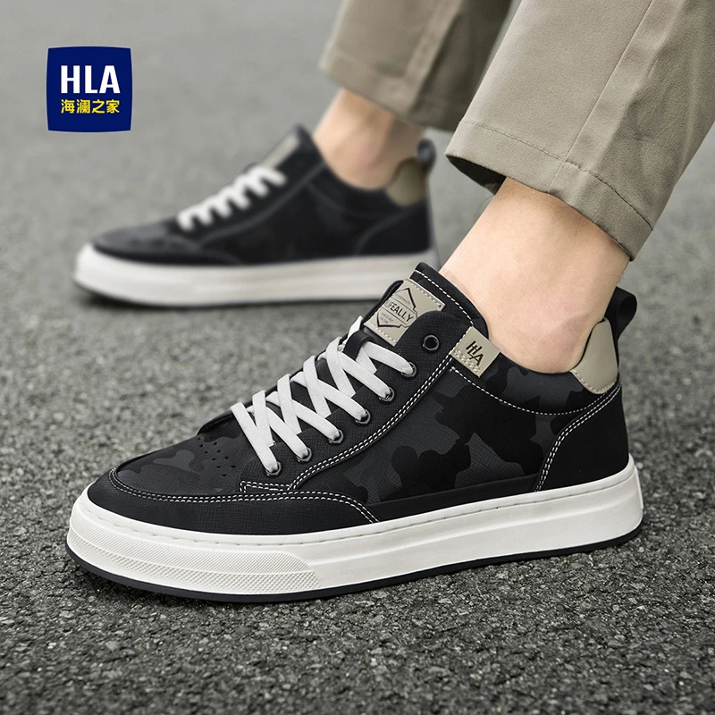 HLA/海澜之家男鞋男士百搭低帮休闲板鞋时尚潮流软底新款休闲鞋
