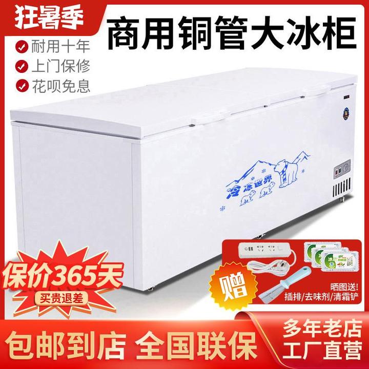 冰柜商用大容量冰箱家用冷藏保鲜冷冻两用铜管卧式冷柜单双温雪柜
