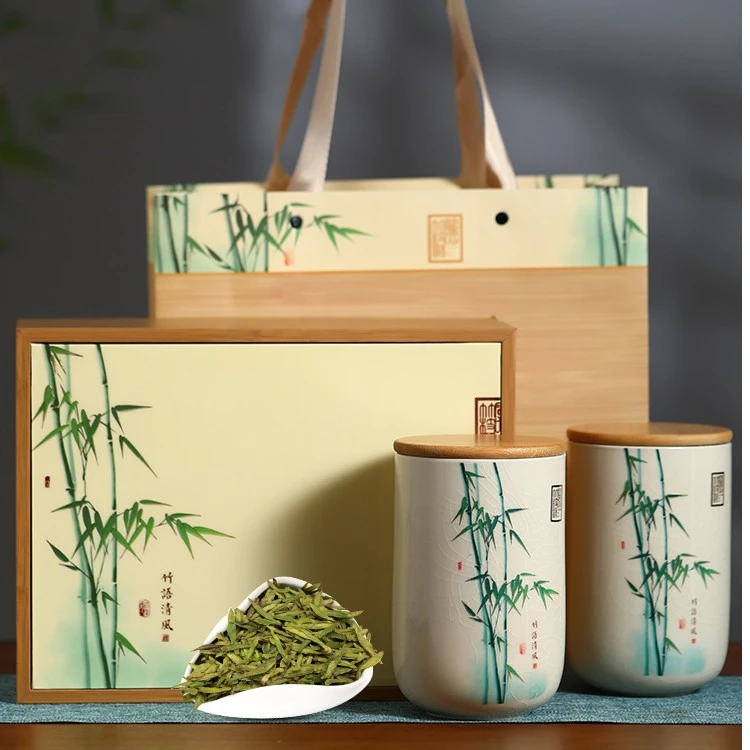竹语清风2024年龙井品质绿茶明前一级龙井茶头春头采送礼长辈礼盒