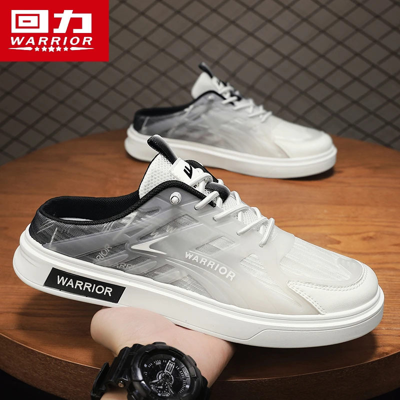 回力半拖男鞋子2025新款冬季网面透气运动休闲百搭一脚蹬男士板鞋