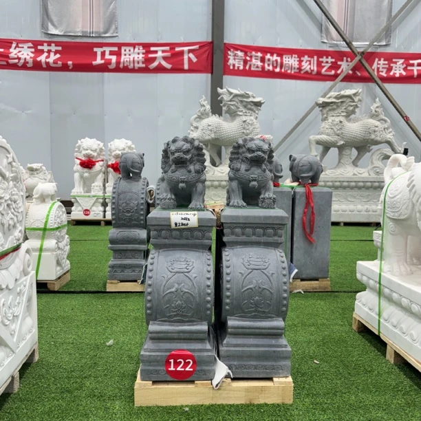 石雕门墩一对汉白玉抱鼓石小象石鼓青石貔貅狮子石鼓门口摆件