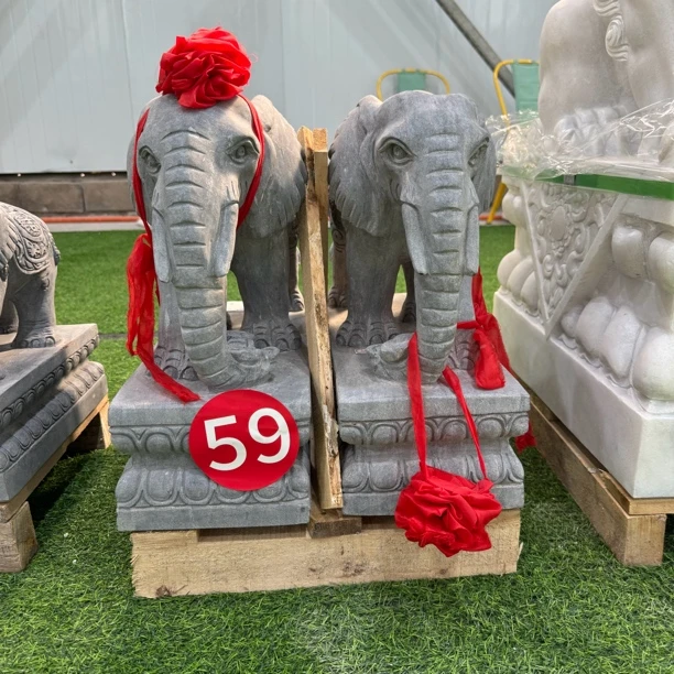 石雕青石小象门口摆件小型石雕门口装饰摆件