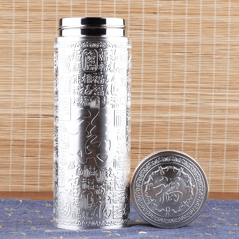 印尚 足银s999里外保温杯办公室个人杯 男女茶杯礼物收藏茶具茶杯