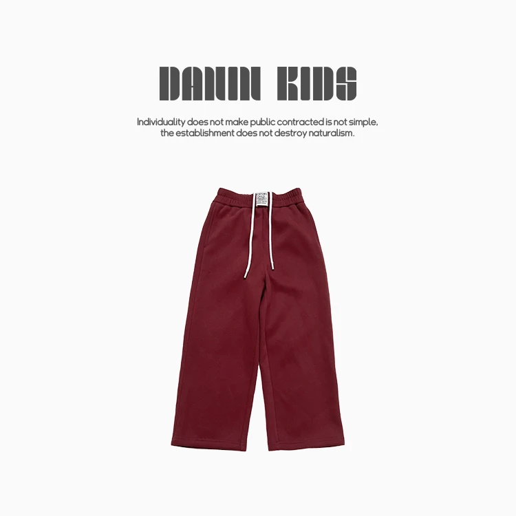 【嗒囜】女童韩版冬季宽松百搭时尚加绒长裤松紧腰休闲裤239050