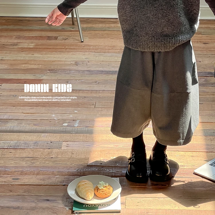 【嗒囜】女童韩版春秋季新款宽松裤子百搭西装裤休闲七分裤238296