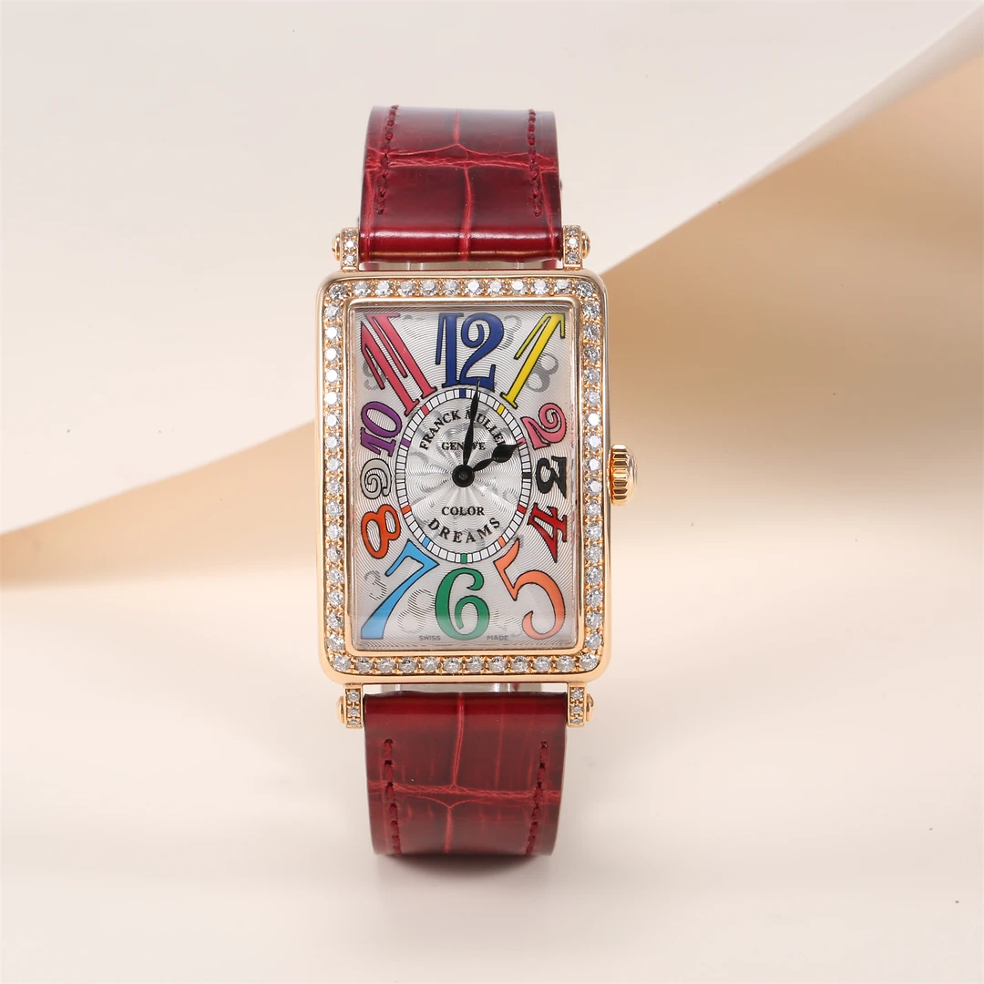 99新 Franck Muller/法兰克穆勒 久久 18K玫瑰金原钻彩虹字面腕表