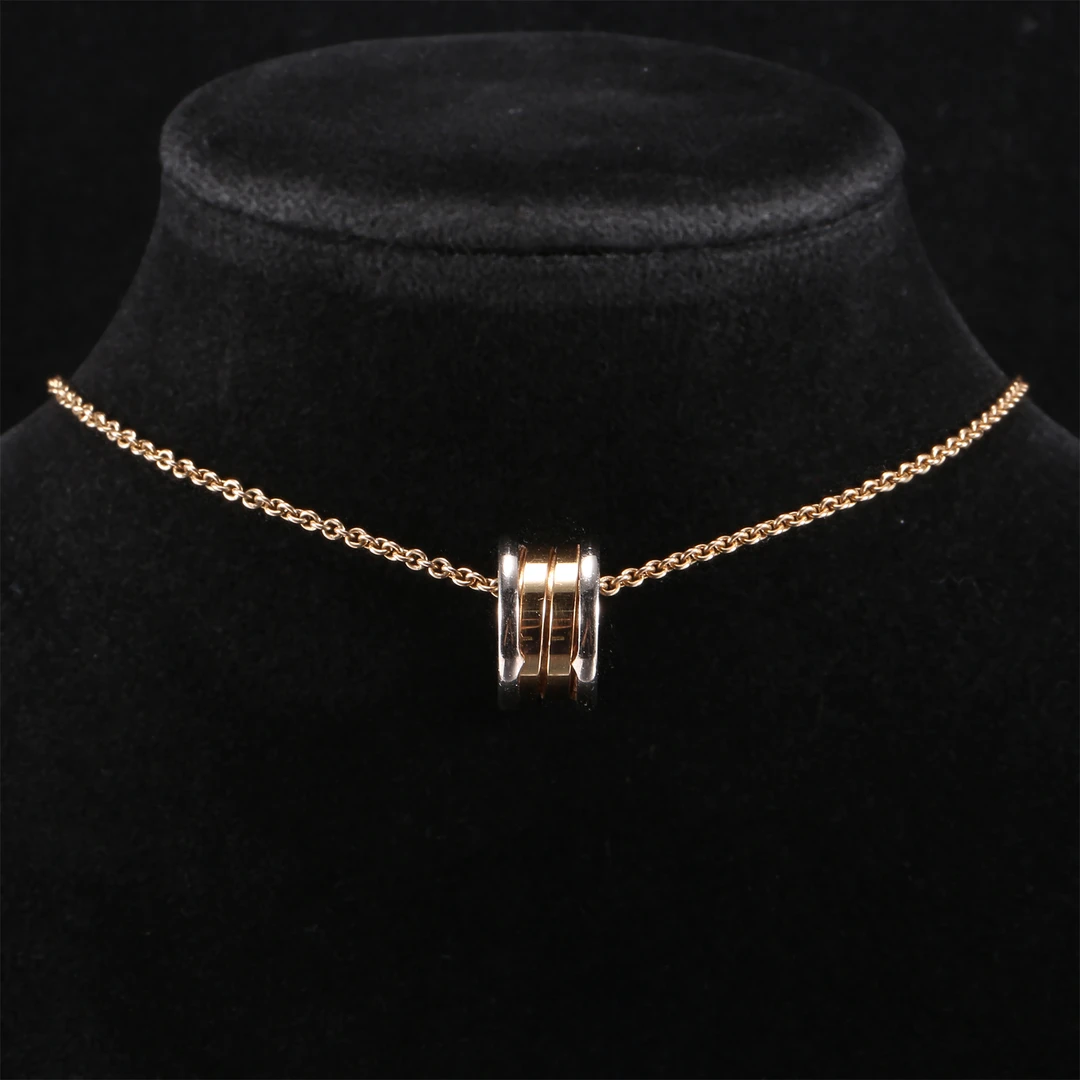99新 BVLGARI/宝格丽 久久 宝格丽 弹簧项链 18K黄金拼18K白金